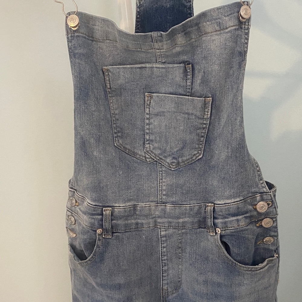 Denim Overalls with Pockets - Picture 3 of 11